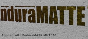FIG 1: EnduraMATTE graphic applied to author's kitchen wall. Note flattened texture.