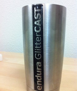 The higher metal flake in GlitterCAST looks great on a YETI Rambler