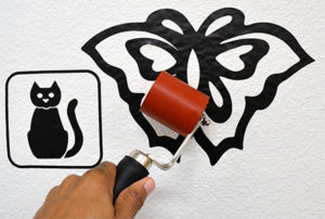 Fig 1: For application on textured surfaces, some special tools and a little patience may be required.