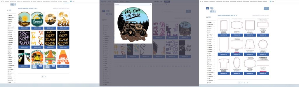 Sample of media files available to PRO members