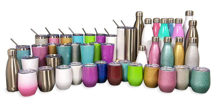 Drinkware blanks ready for sublimation