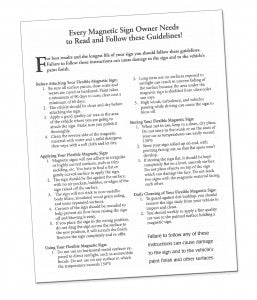 Magnetic Sign Installation Instructions