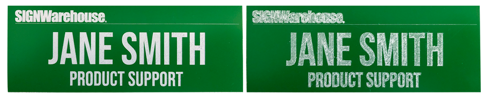 MUSE engraving options on IPI plastic engraving blank.
