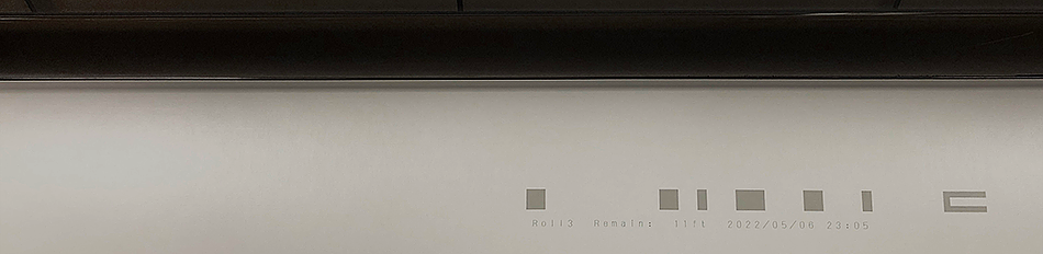 printed barcode on media illustrating a new feature of the PrismJET 54 Gen2 printer.